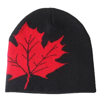Haimeikang Jeseni, Pozimi Klobuk Moški Ženske Kanada Maple Leaf Pletene Beanie Bombaž Skullie Klobuk, Šal Preslice Skp