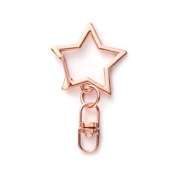 10 kosov zvezda oblike Kovinske Prazno Keyring Keychain Split Obroč Keyfob Ključa Imetnika Obroči Ženske Moški DIY obeskov Dodatki