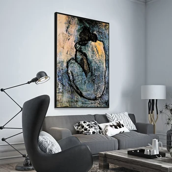 Slavni slika Modra Golih, ki Jih Pablo Picasso Platno Slikarstvo Plakatov in Fotografij Wall Art Cuadros Slike za Dnevna Soba Dekor