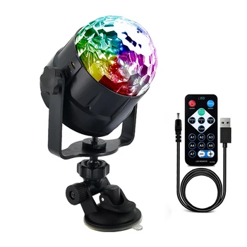 USB Disco Luči Žogo za Avto Dom svate 5V DJ Stopnji Svetlobe Laserski Projektor z Daljinskim upravljalnikom
