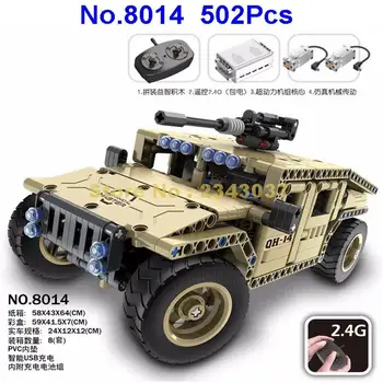502pcs vojaške daljinski upravljalnik rc oboroženih vozil avto usb električni gradnik Igrača