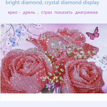 2018 Nove 5D DIY diamond Slikarstvo cvet Navzkrižno Šiv diamond vezenje kristalno krog diamanti stenske nalepke doma dekor za darilo