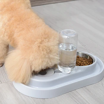 Samodejno pes živilo torilo podajalec za stojalo iz nerjavečega jekla hrane vsebnika kat. št vodo skledo accesorios domače zaloge izdelkov