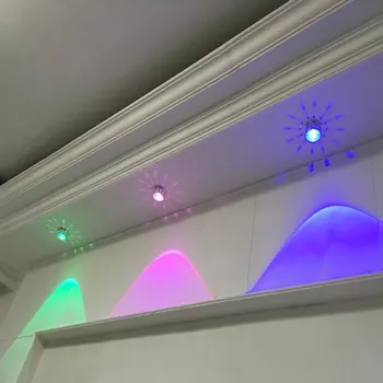 LED Stenska Svetilka 3W RGB Z Daljinskim upravljalnikom Dekorativni crystal light pisane strešno okno Dnevni prostor kavč, TV ozadju stene Svetlobe