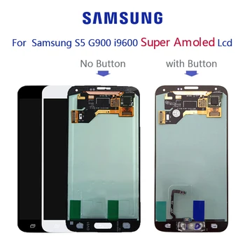 Original Super AMOLED Za SAMSUNG Galaxy S5 G900F G900H LCD-zaslon, Zaslon na Dotik, Računalnike Skupščine z Lepilom