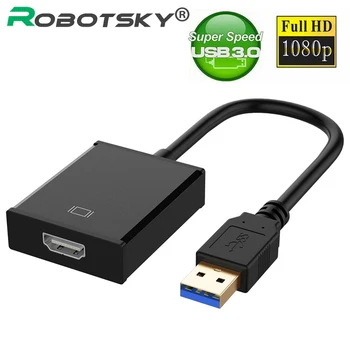 HD 1080P USB 3.0 Za HDMI je Združljiv Adapter za Zunanji Grafično Kartico Avdio Video Pretvornik Kabel, Podpora za Windows XP, Vista, Win7/8