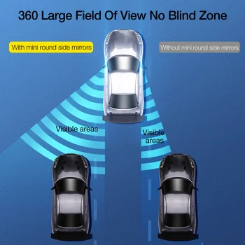 FLOVEME 2PCS 360 Stopnja širokokotni Avto Nosilec HD RearView Mirror Slepi Območje Varno parkiranje nepremočljiva trmast 3M Krog Steklo, Ogledalo