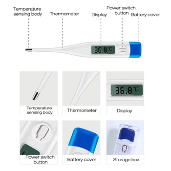 Digitalni Termometer Elektronsko Merjenje Temperature živo Srebro-prosti Hitro Branje Telo Pazduho Temperature Merilnik Digitalni Zaslon