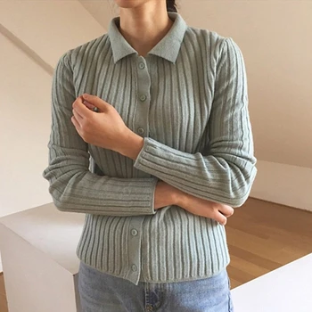 2019 korejska različica jeseni in pozimi new river pletene cardigan ženske svoboden dolgimi rokavi pulover modna jakna ženske K107