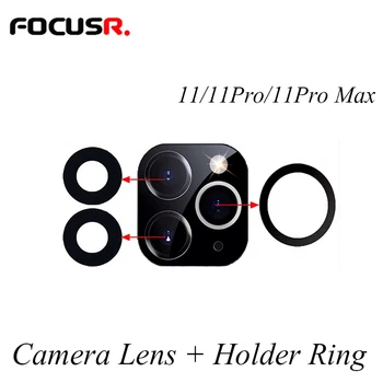 10PCS Nazaj Objektiv Kamere+Imetnik Obroč Zamenjava Kamera Zadaj Pokrov Objektiva Za iPhone 11 11Pro 11Pro Max Mobilni Telefon Objektiv