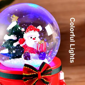Božič Sneg Svetu Glasbe Polje Svetlobe Snežinke, Santa Claus Kristalno Kroglo za Zahvalni dan Rojstni dan, Novo Leto Darilo Božični Dekor