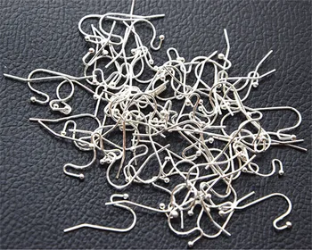 VROČE 500PCS diy nakit dodatki materiali trgovina S925 sterling srebro preprost S oblike uho kavelj uho pin z žogo uho kavelj