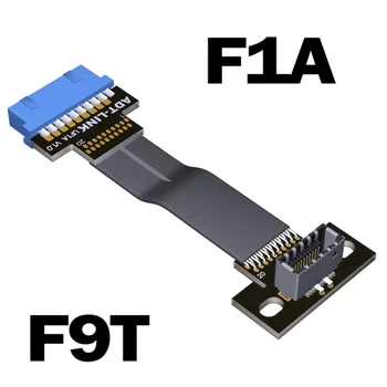 ADT-Link Tip C USB3.1 Prednji Plošči Vtičnico USB 3.0 19Pin TIPA E 20Pin Glavi Ravno Podaljšek Adapter Ploski Kabel EMI Zaščita