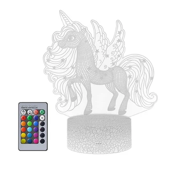 7 Dotik Barve Lučka Krekirana Majhen Konj Otroška Soba Night Light Color Spreminjajoče Se Svetlobe Daljinski Upravljalnik Pisane Namizne Svetilke
