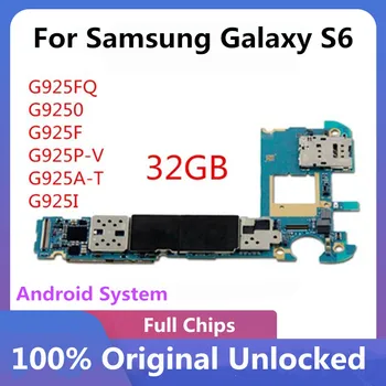 Matično ploščo Za Samsung Galaxy S6 rob G925F G925P G925V G925A-T G925I G9250 Original Odklenjena 32GB Logiko Odbor S Polno Žetonov