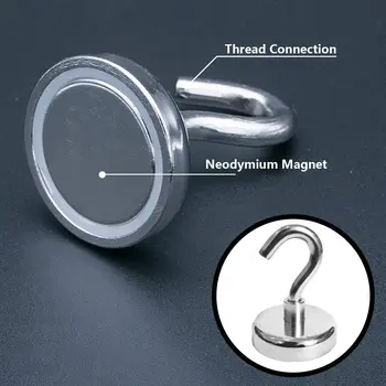 Ne D16 Težka Neodymium Magnetom iz Redkih Zemelj Kavelj (20 Pack), 12 LB Vlečno Silo Visi Mogočni Magnetni Kljuke Super za Hladilnik