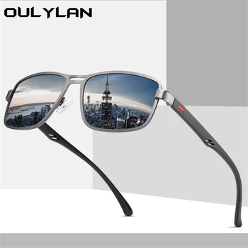 Oulylan Polarizirana sončna Očala Moški Ženske Letnik Kvadratnih Kovinski Okvir Vožnjo Proti UV Odtenki sončna Očala Luksuzne blagovne Znamke Design Očala