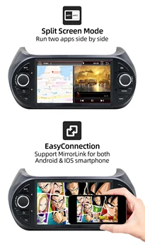 DSPPX6 4GB+64GB Android 10.0 Za Fiat Fiorino/Qubo/Citroën Nemo/Peugeot Bipper Avto Radio Stereo 1 Din Predvajalnik, GPS Navi DAB OBD 4G