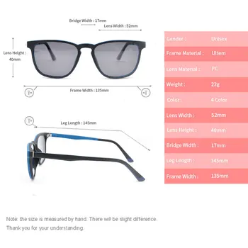 LUCIDIE 2020 Nove Magnetne Sponke Ultra-Lahkih Eyeglasse Polarizirana Posnetek na Sunglass Ženske Kvadratnih Moških Sonce Glases Dvojni Namen Očal