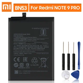 Originalne Nadomestne Baterije BN53 Za Xiaomi Redmi Opomba 9 Pro Pristno Baterijo Telefona 5020mAh