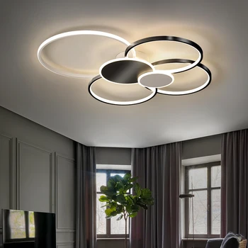 V novi, moderni LED stropne luči Črna/Bela/Zlata Okvir plafon led stropna svetilka Za Spalnice, dnevna soba led stropna luč AC110-220V
