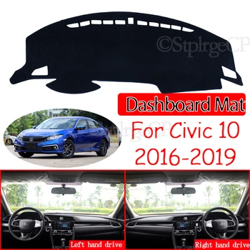 Za Honda Civic 10 2016~2019 Anti-Slip Mat nadzorna plošča Pokrov Pad Dežnik Dashmat Zaščito Preprogo Pribor FB FK FD FA 2017 2018
