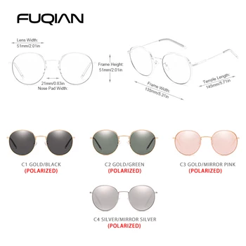 FUQIAN 2020 Prevelik Krog Polarizirana sončna Očala Ženske Mode Velika Očala za Sonce Moški Letnik Moška Očala Za Vožnjo UV400