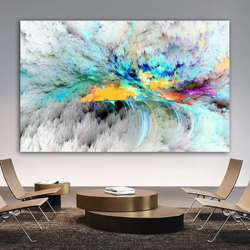 Wangart modra Cloud Povzetek Oljno Slikarstvo mirno morje Stenske Slike Za dnevno Sobo Platno Sodobne Umetnosti Plakat In Tiskanje