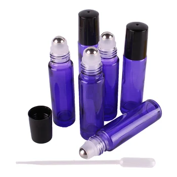 6pcs 10 ml vijolično Eterično olje Steklo Roll na Steklenice iz Nerjavečega Jekla Roller Žogo za parfum za aromaterapijo