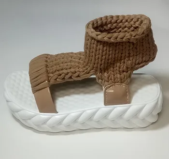 Udobno Priložnostne Volne Ženske Poletne Sandale 2018 Nov Prihod Plesti Platforma Čevlji Candy Barve Klin Sandalias