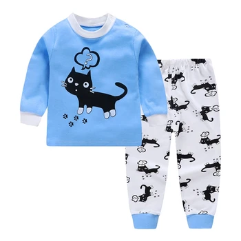 Otroci Pižame Fantje, Dekleta Obleke, Kompleti Bluzo Vrhovi+Hlače Sleepwear Oblačila Risanka Živali Tiskanja Obleke Z Dolgimi Rokavi