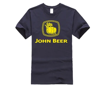 Smešno Tee Shirt John Pivo Traktor Kopač Zelena zabavne Majice Človek Kratek Rokav t-srajce za moške Kul Design