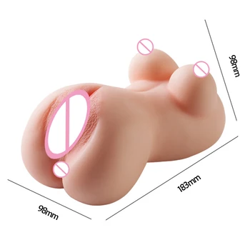 3D Realistična Silikonski Velika Rit Moški Masturbators Nožnice in Analne Žep Muco Sex Lutke za Odrasle Sex Igrača za Moške Erotično Sex Shop muca