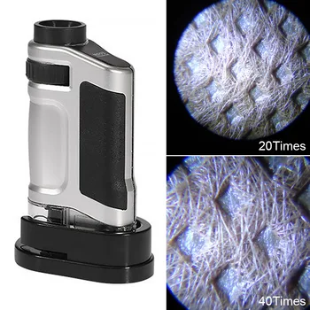 Žep Mikroskopom Tiskanje Zoom HD LED Osvetljeno Vstopnice Žig Zbiranje Ročni UV Lučka Oko Večfunkcijsko Mini Lupo