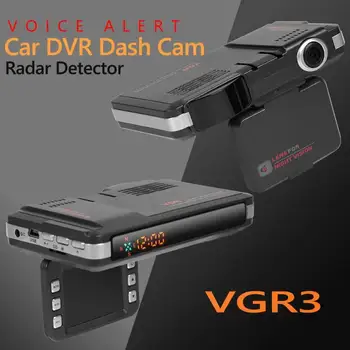 VGR1-S 3 v 1 /2 v 1 Dashcam 720p HD DVR Avto Kamera Snemalnik Radar Detektor s sistemom GPS Natančno Odkrivanje za Rusijo/English