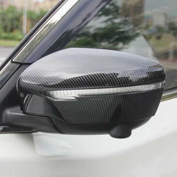 2Pcs Avto Ogljikovih Vlaken Vrata Rearview Mirror Kritje Trim za Nissan Lopov X-Trail-2018