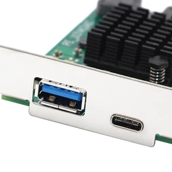 XT-XINTE PCI-E, da USB3.1 Tip-c Dual-port Širitev Kartica Pcie 4x USB 3.1 Vrsta-Adapter za Namizni RAČUNALNIK z Matično ploščo