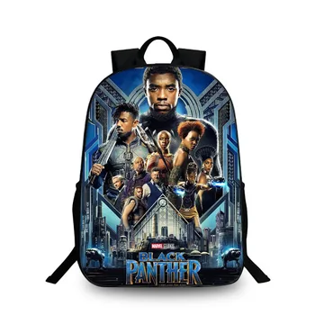 Black Panther Tiskanja Nahrbtnik 16inch Ženske Moški Šolske torbe LightSoft Fantje Dekleta Potovanja laptop Mochilas
