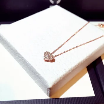 Japonski in korejski moda ljubezen rose zlata svetleči kristali ženska ogrlico, obesek, poroka, Valentinovo nakit darilo
