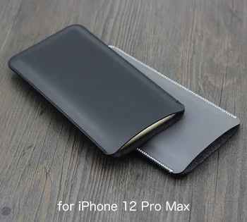 12ProMax Univerzalno File tulec, Telefon Naravnost usnjena torbica retro preprost stil torbica za iphone 12 Pro Max telefon vrečko