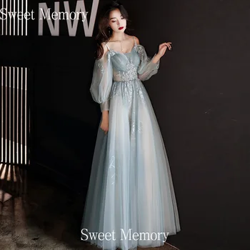 SW20170 Elegantno Dolgo Večerno Obleko Čipke Til Dolžina Tal Posebne Priložnosti Obleke Sladek Spomin