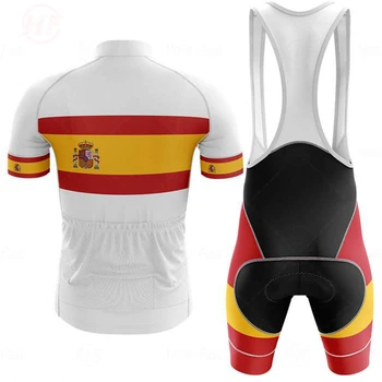 Nov Svetovni Prvak Španija Ekipa Kratek sleeved Kolesarjenje Jersey Obleko, hlače z Oprsnikom Roa Ciclismo Izposoja Obleko MTB Kolesarski Dres Enotno Maillot