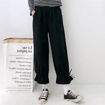 Jeseni Ženske Novi Japonski Študenti priložnostne hlače najstnice Sladko Srčkan Majhen sveže Visoko Pasu Svoboden Bloomers Širok noge Hlače