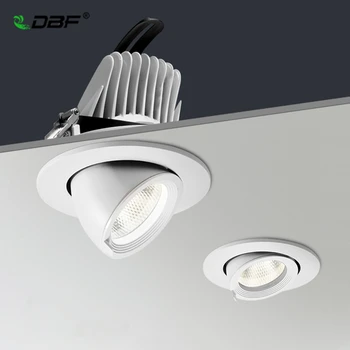 LED Downlight zatemniti 7W 10W 15W 20W nastavljiv 360 Stopinj Vgradne LED Stropni Spot Luči AC110V 220V Trunk downlight LED