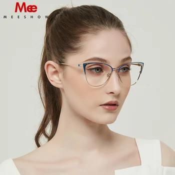 2020 MEESHOW Očal Okvir Moški ženske mačka oči Recept Očala Ženski Kratkovidnost Optičnih Slik Jasno Očala Očala m6915