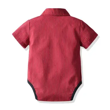 Otrok, Dojenček Fant Romper Oblačila, ki za Novorojenčka Poroko Kostum Fantje Prvi Rojstni dan Obleko Rdeče Trakove Romper Malčka Gospoda, Obleko