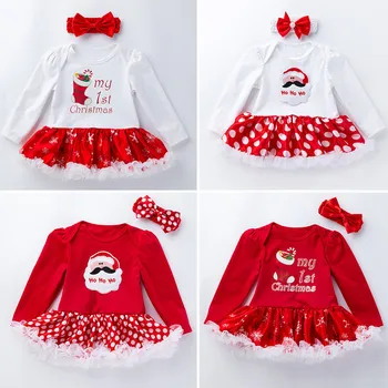 Baby Dekleta Božič Santa Noša Stranka Obleko Za Malčke Santa Noša Stranka Obleko 2 Leto Rojstni Dan Obleko