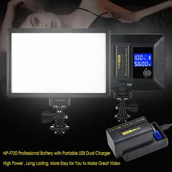 Novi NP-F750 NP-F770 NPF770 NPF750 Baterija+LCD USB Polnilec za LED Video Luč Yongnuo Godox YN300Air II YN300 III YN600 L132T