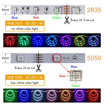 LED Trak WiFi Nadzor LED Luči RGB 5050 SMD 2835 DC12V Vodotesen RGB Niz Diode Prilagodljiv Trak IR WiFi Adapter 5m 10 m 15m
