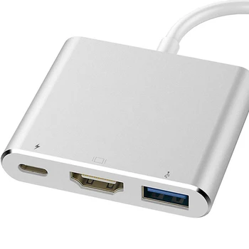 Prenosni 3 v 1, USB 3.1 ZVEZDIŠČEM Pretvornik Klasične Barve Preprost Trajno USB 3.0 Tip-C PD Polnjenje 4K HDMI Adapter